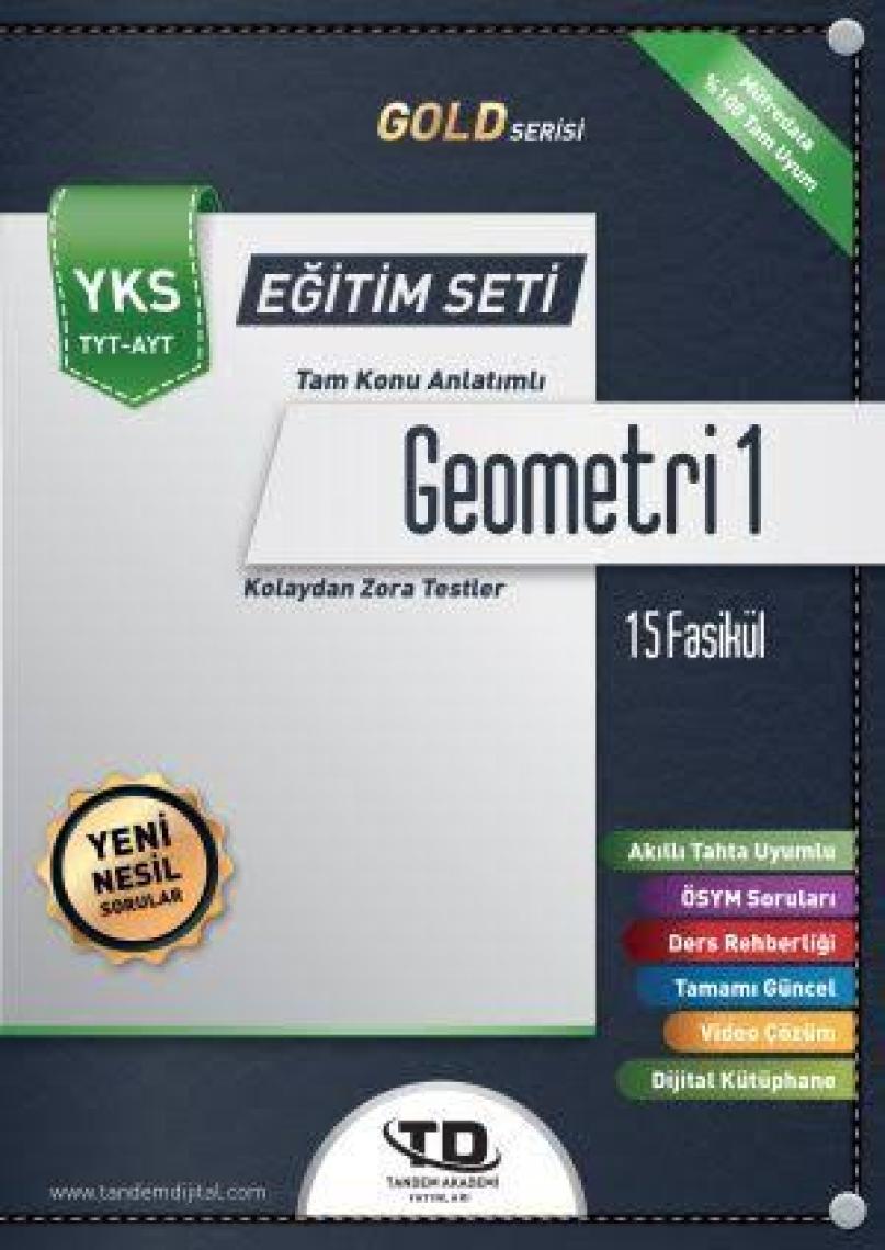 Tandem Akademi Gold Serisi Geometri 1 YKS TYT-AYT 15 Fasikül Eğitim Seti