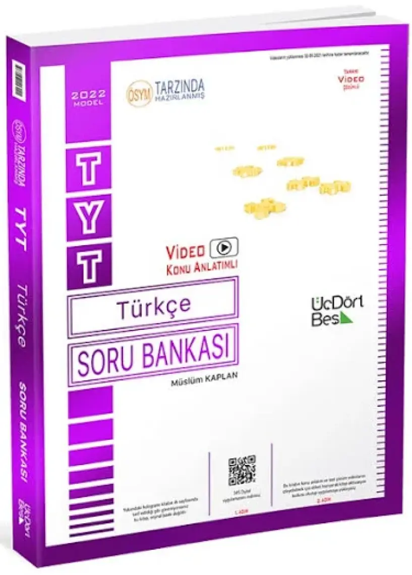 ÜçDörtBeş Yayınları TYT Türkçe Soru Bankası (2024-2025)