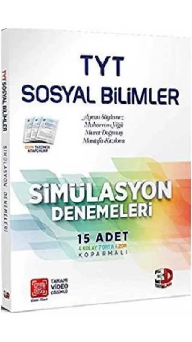 3D Yayınları TYT Sosyal Bilimler 15'li Simülasyon Denemeleri Tamamı Video Çözümlü