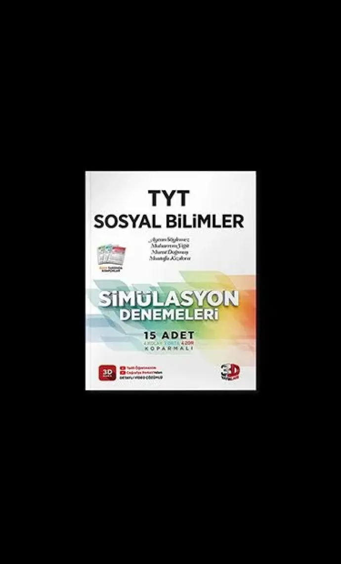 3D Yayınları TYT Sosyal Bilimler 15'li Simülasyon Denemeleri Tamamı Video Çözümlü