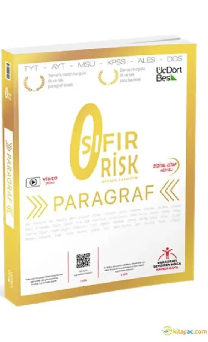 ÜçDörtBeş Yayınları 2024 Paragraf Sıfır Risk