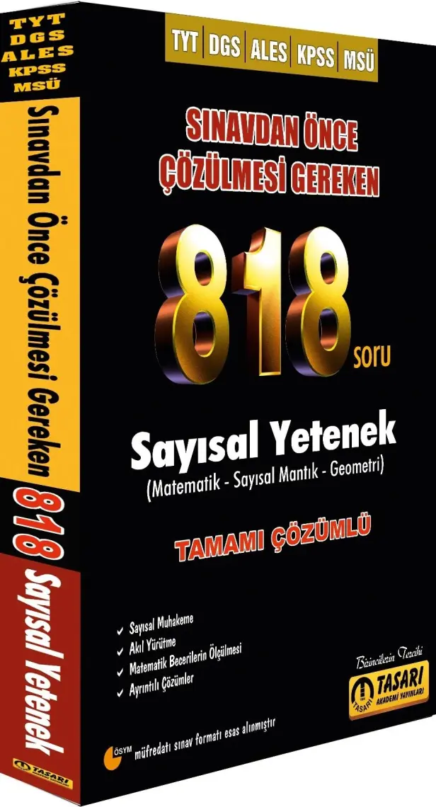 Tasarı Akademi Yayınları 2019 DGS - TYT - ALES - KPSS Çözülmesi Gereken Sayısal Yetenek 818 Soru