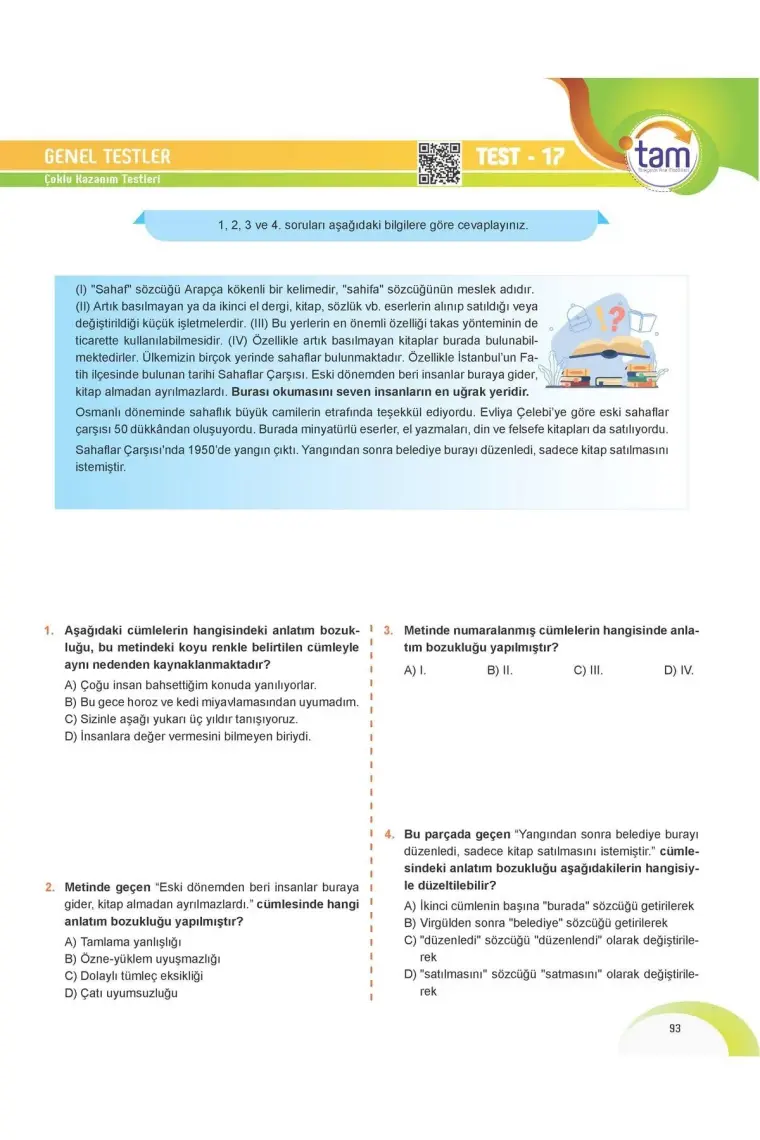 Hiper Zeka Yayınları 8. Sınıf Tam Türkçe 5 Teknik Analiz Modüller