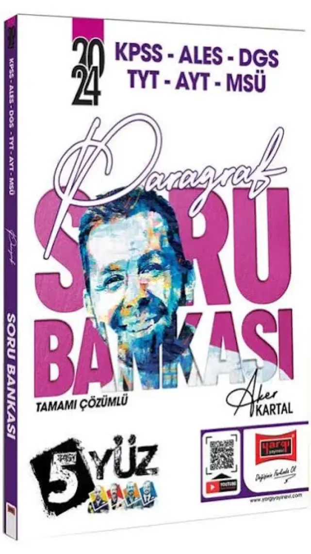 Yargı Yayınevi 2024 KPSS ALES DGS TYT AYT MSÜ Tamamı Çözümlü Paragraf Soru Bankası