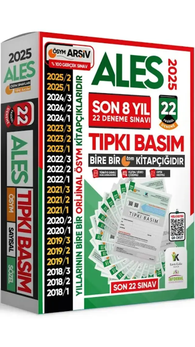 Karakutu Yayınları 2025 Ales Ösym Tıpkı Basım En Ekonomik Çıkmış Soru 22 Deneme Paketi Video/PDF Çözüm Türkiye Geneli