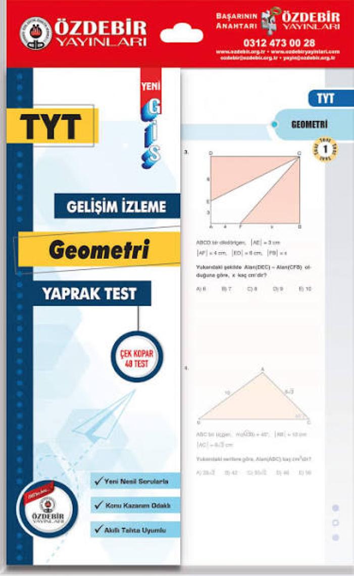Özdebir Yayınları TYT Geometri Gis Yaprak Test