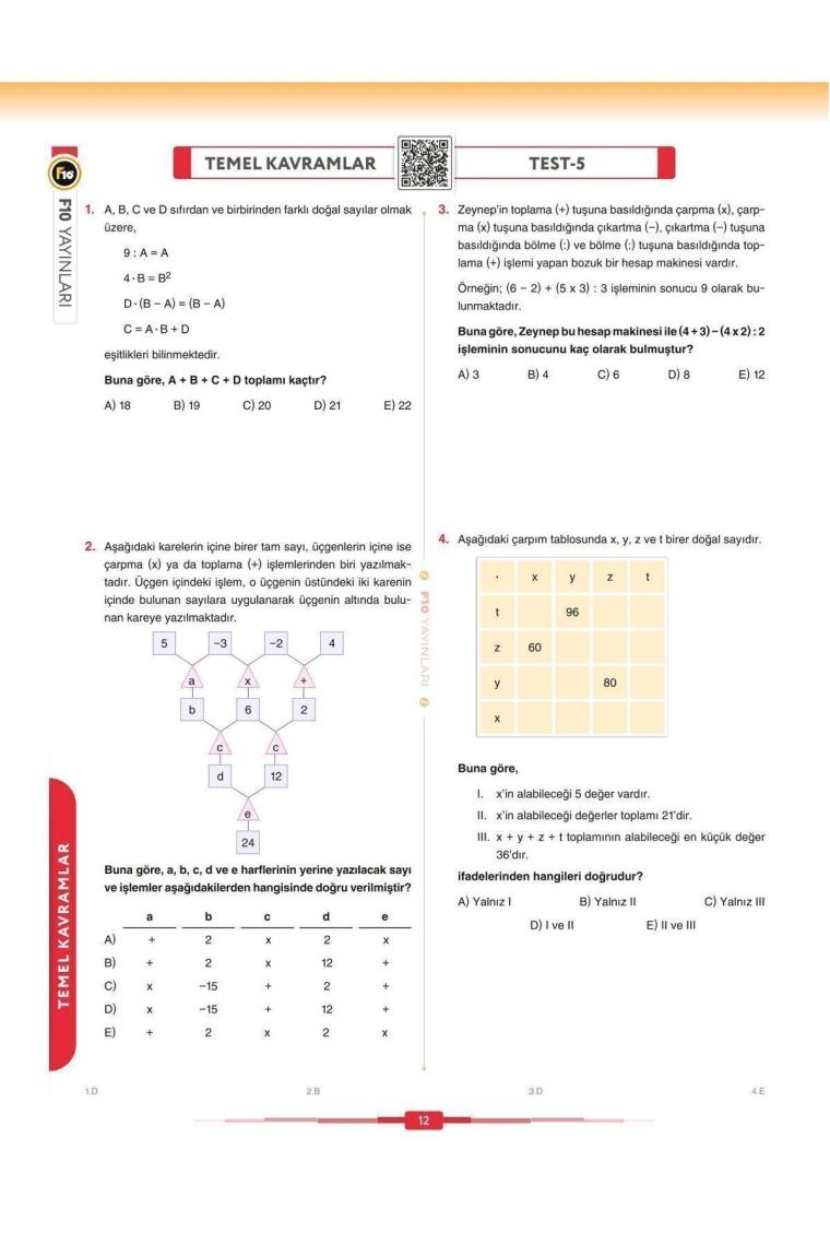 F10 Yayınları DGS KPSS TYT ALES Gerçel Matematik Geometri Video Ders Kitabı - Soru Bankası