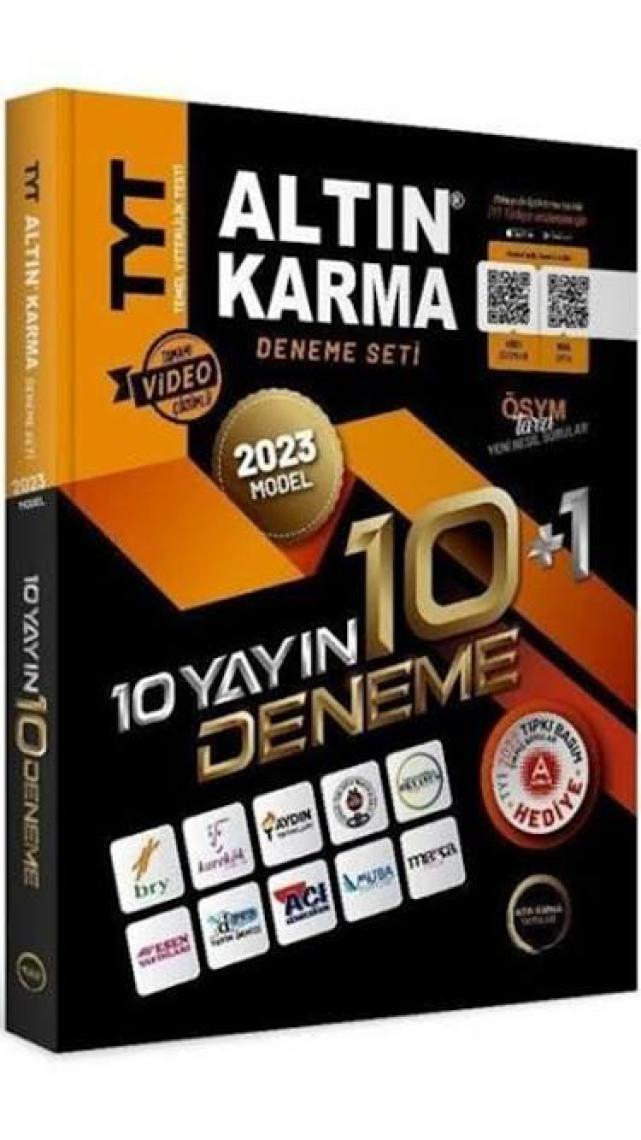 Altın Karma Yayınları 2023  TYT 10 Farklı Yayın 10 Farklı Deneme + Son 1 Yıl Çıkmış Sorular