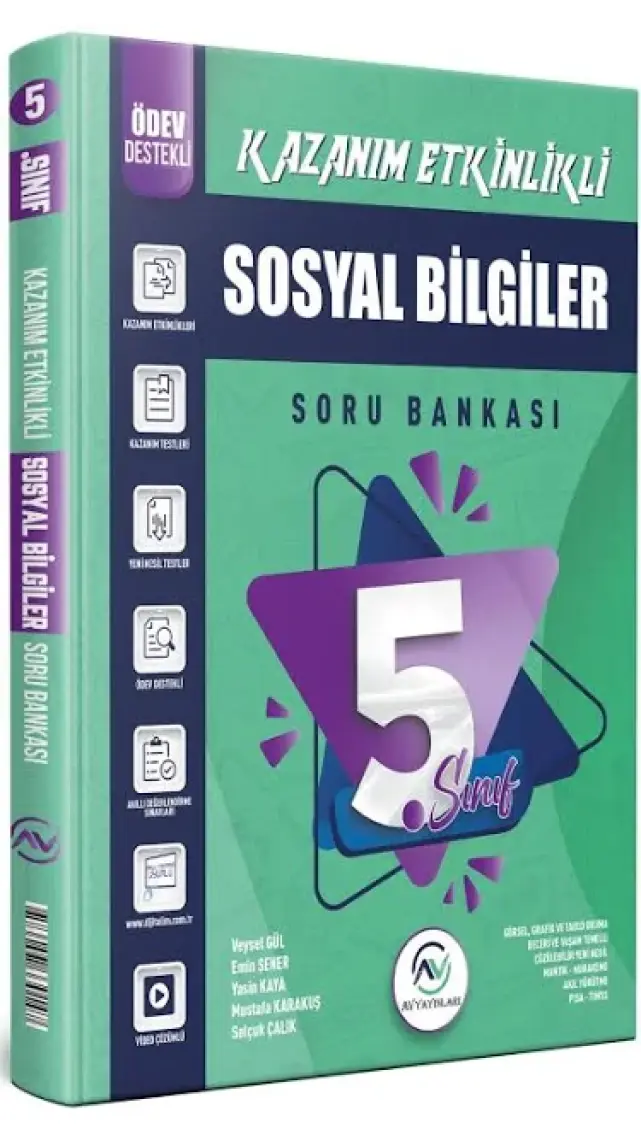 Av Yayınları 5. Sınıf Sosyal Bilgiler Favori Serisi Kazanım Etkinlikli Soru Bankası 2023