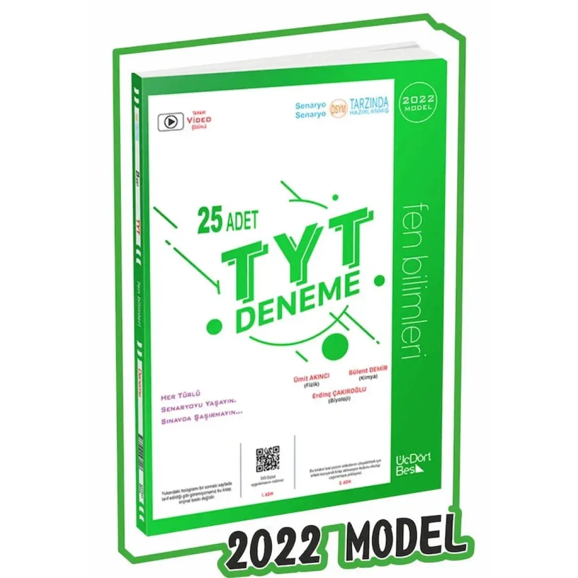 ÜçDörtBeş Yayınları TYT Fen Bilimleri 25 Deneme