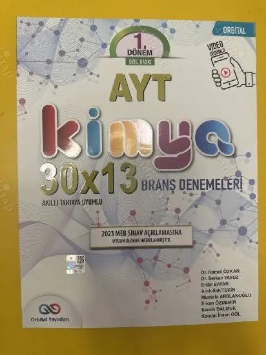 Orbital Yayınları AYT Kimya 30 x 13 Branş Denemeleri