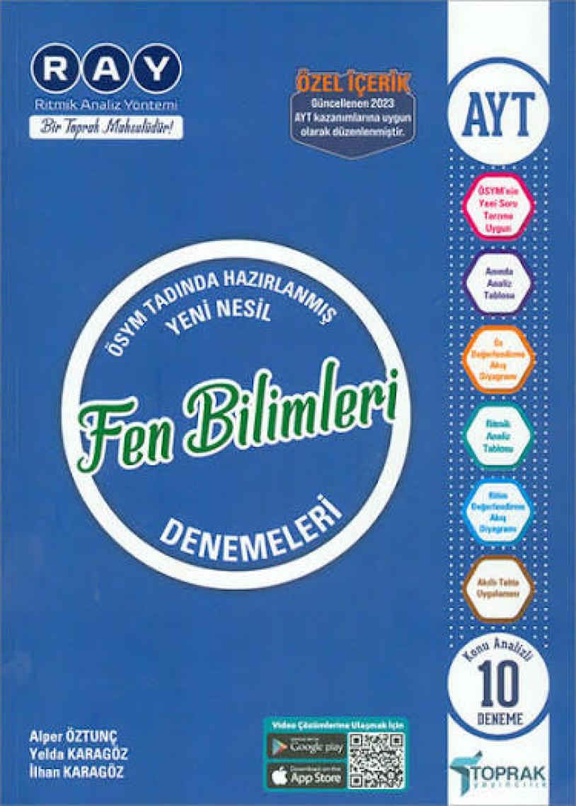 Toprak 2023 Ayt Fen Bilimleri 10 Deneme Toprak Yayıncılık