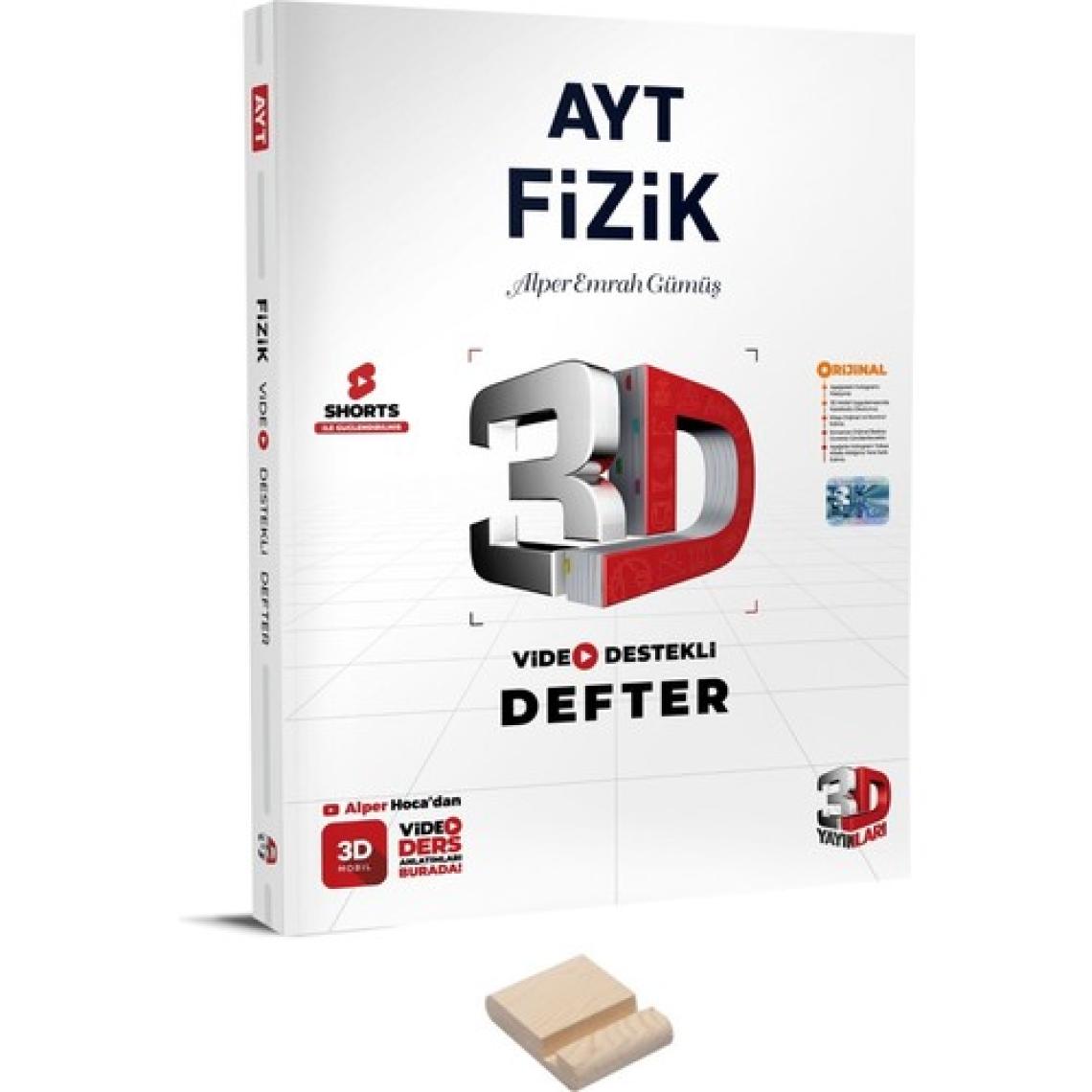 3D Yayınları AYT Fizik Video Destekli Defter - Telefon Tutucu