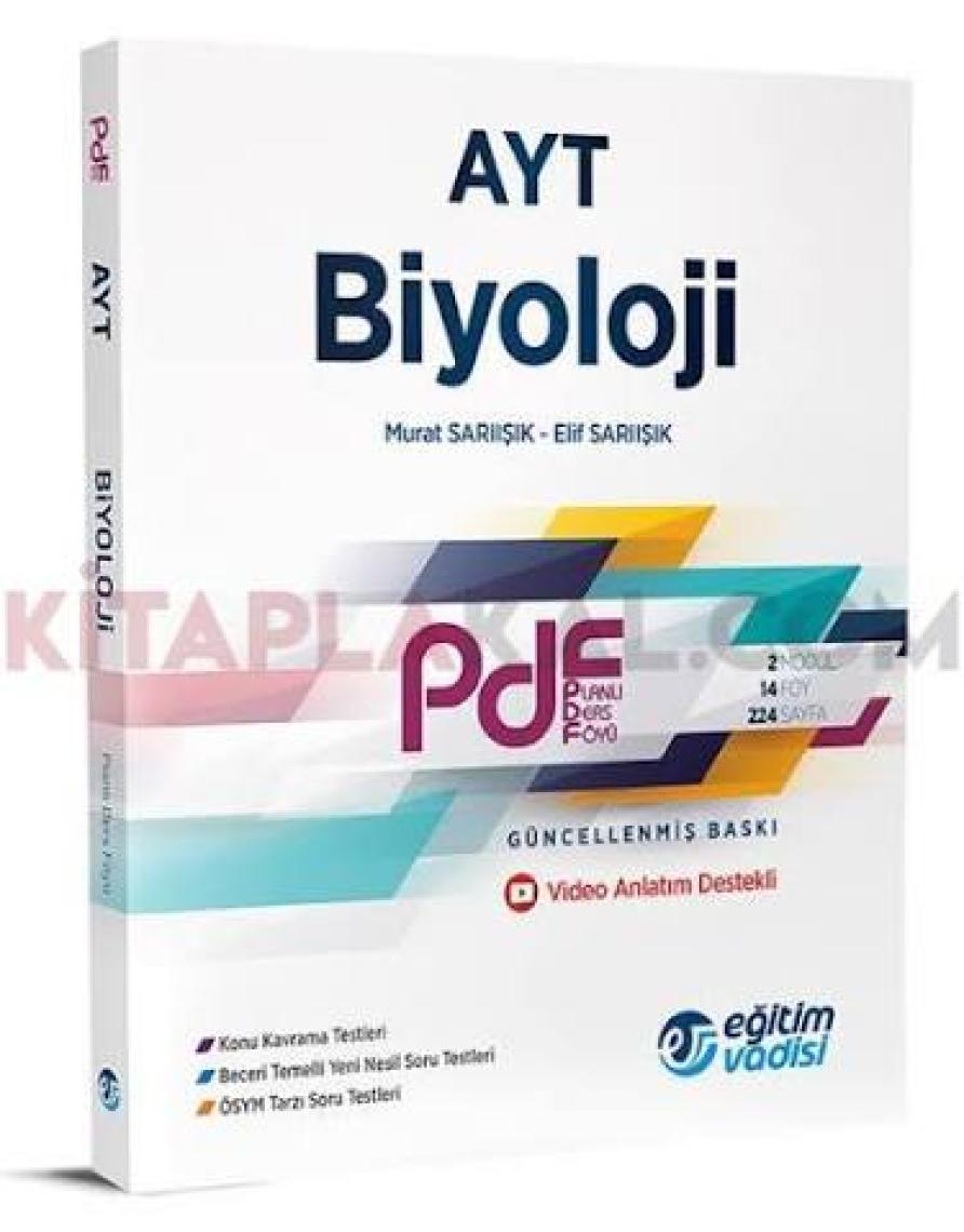 Eğitim Vadisi Yayınları AYT 2023 Biyoloji PDF Planlı Ders Föyü