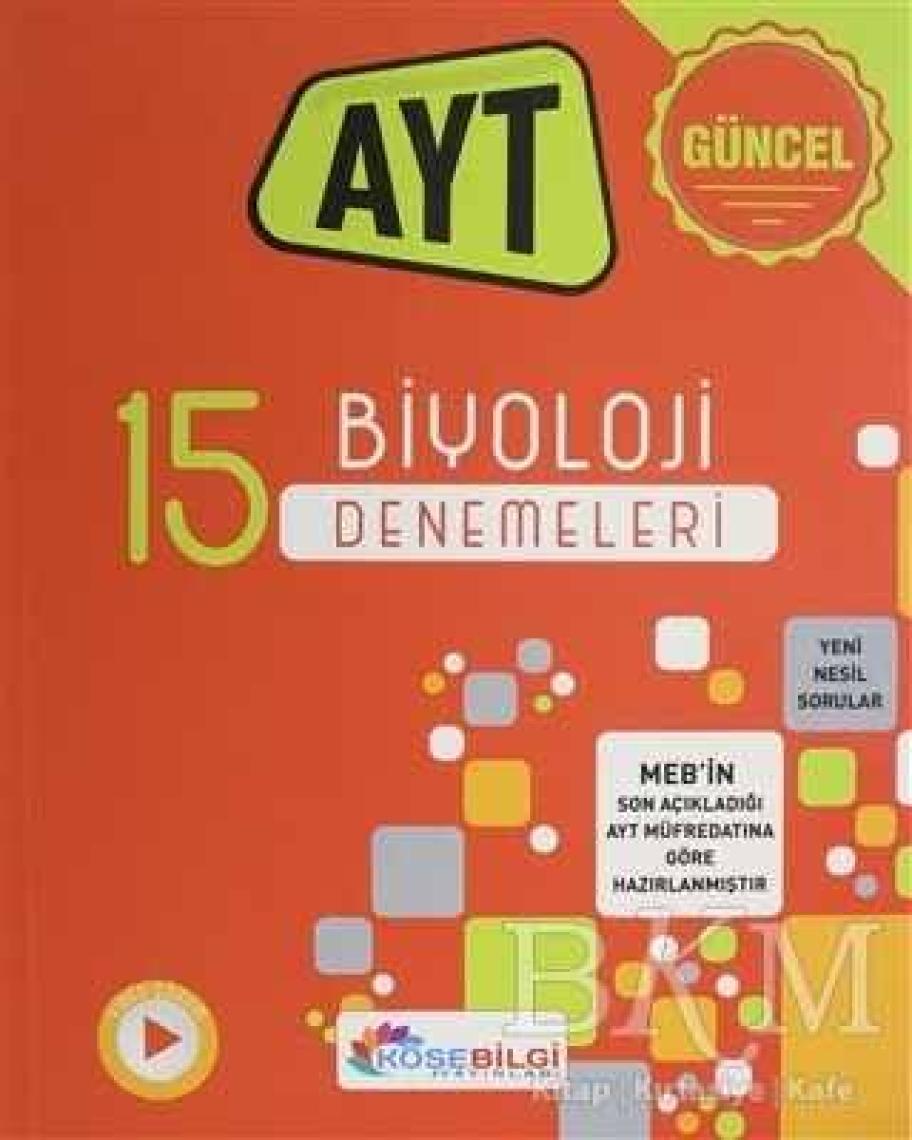 Köşebilgi Yayınları  15'Li AYT Biyoloji Denemeleri