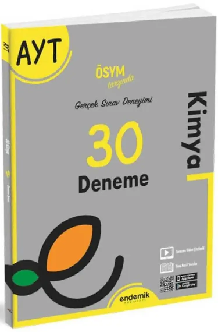 Endemik Yayınları 2022 Ayt Kimya 30 Deneme Sınavı