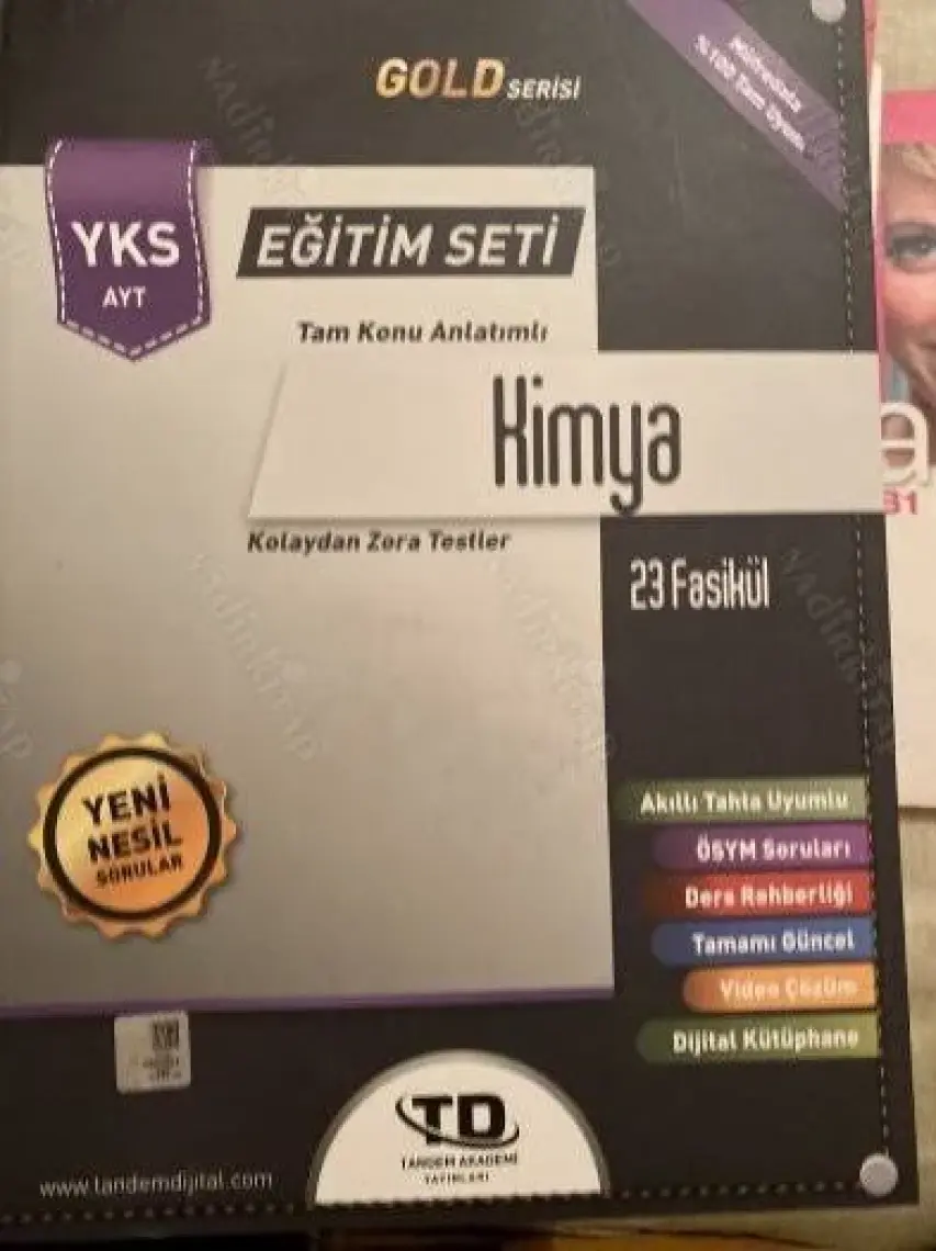 Tandem Akademi Gold Serisi Kimya YKS AYT 23 Fasikül Eğitim Seti
