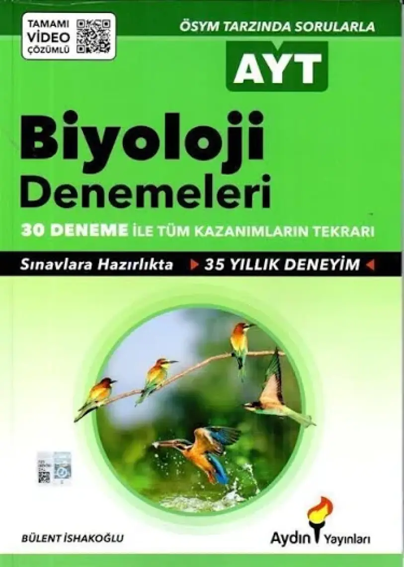 Aydın Yayınları AYT Biyoloji 30'lu Deneme Sınavı