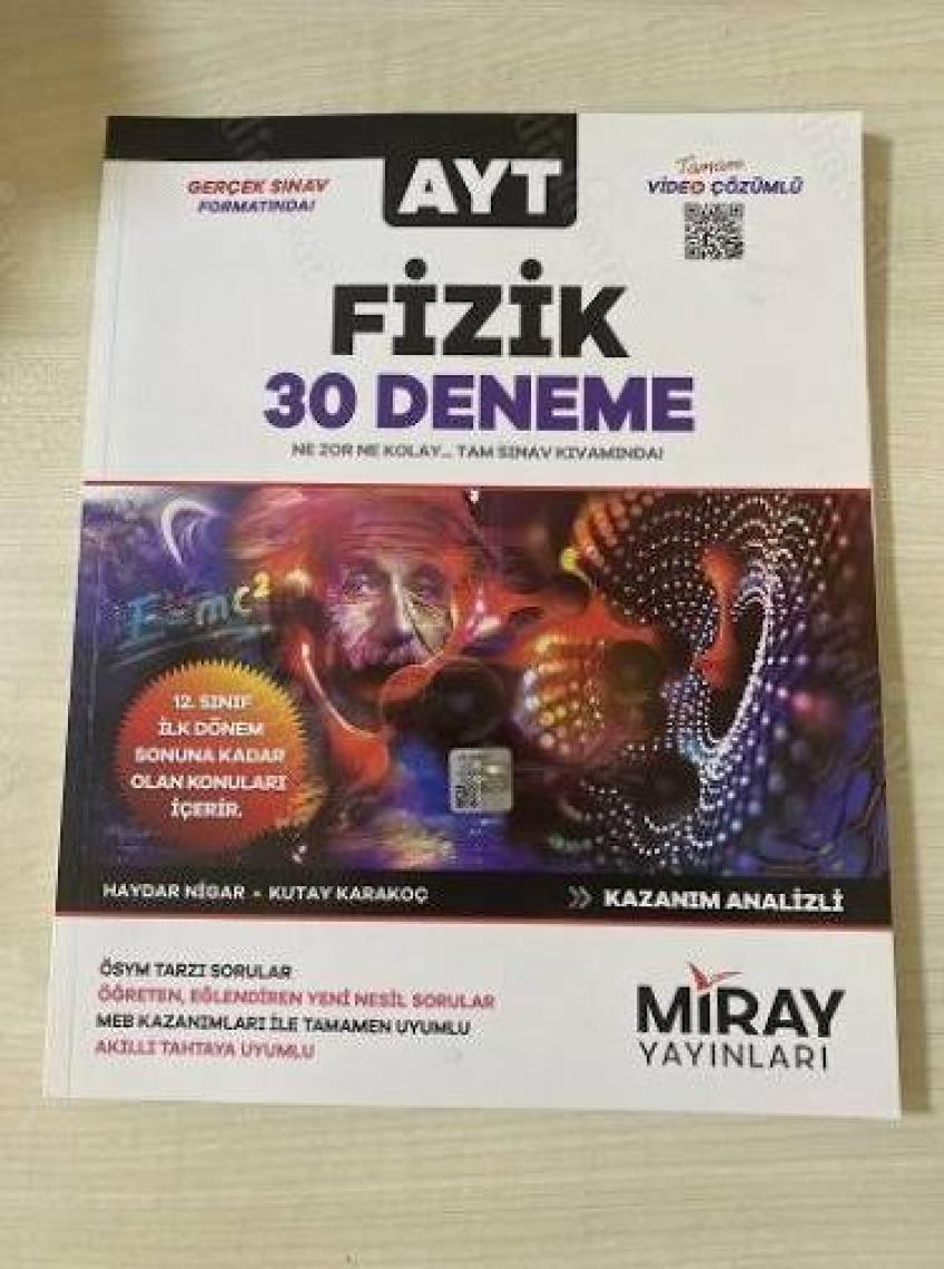 Miray Yayınları 2023 YKS AYT Fizik 30 Deneme Video Çözümlü