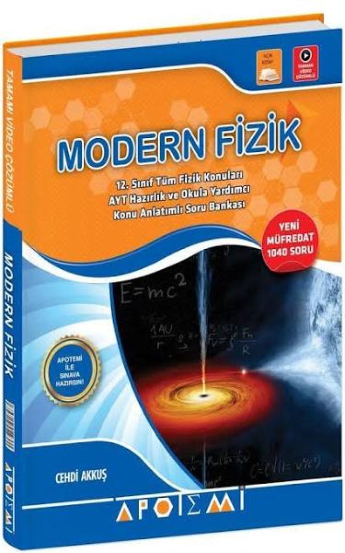 Apotemi Yayınları  Modern Fizik Tamamı Çözümlü Konu Anlatımlı Soru Bankası