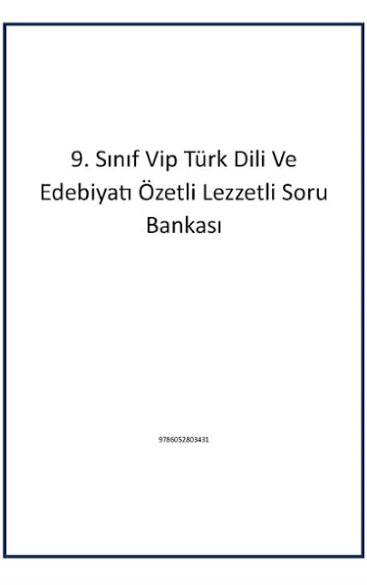 Editör Yayınları 9. Sınıf Türk Dili ve Edebiyatı Özetli Lezzetli Soru Bankası