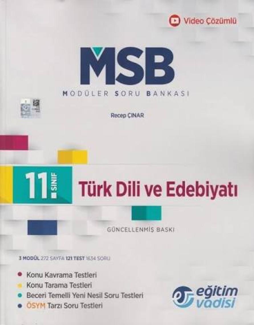 Eğitim Vadisi Yayınları 11.Sınıf Türk Dili Ve Edebiyatı Modüler Soru Bankası