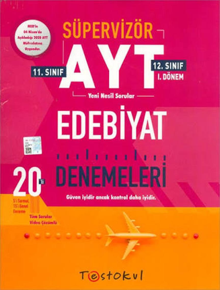 Test Okul Yayınları Süpervizör AYT Edebiyat Denemeleri 20'li 8 Sarmal 12 Genel Deneme 11 ve 12.sınıf 1.Dönem 2020