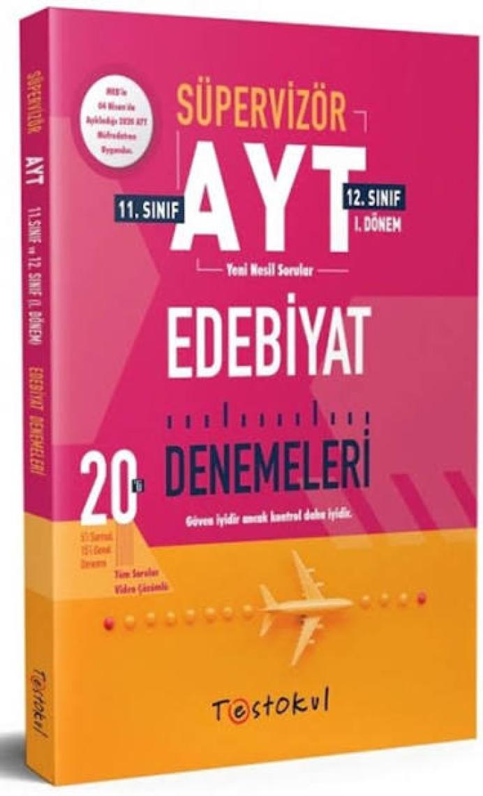 Test Okul Yayınları Süpervizör AYT Edebiyat Denemeleri 20'li 8 Sarmal 12 Genel Deneme 11 ve 12.sınıf 1.Dönem 2020