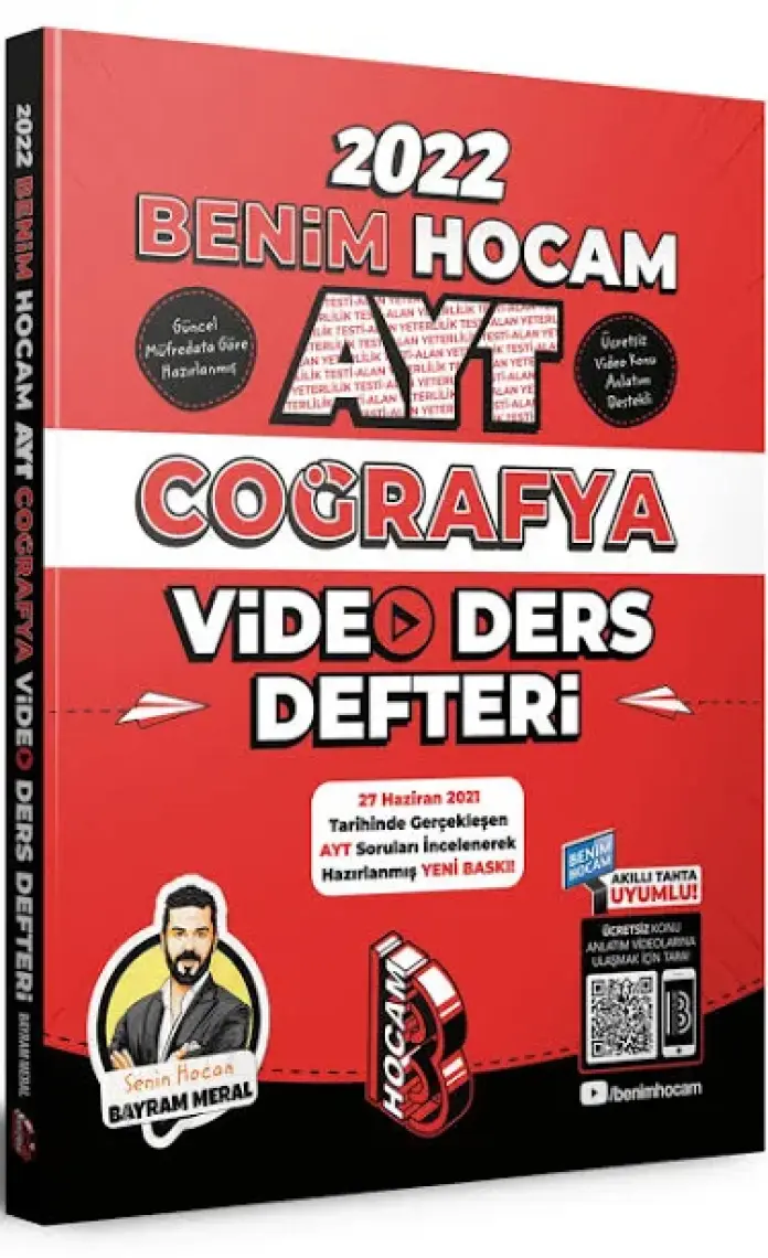 Benim Hocam Yayınları AYT 2022 Coğrafya Video Ders Defteri