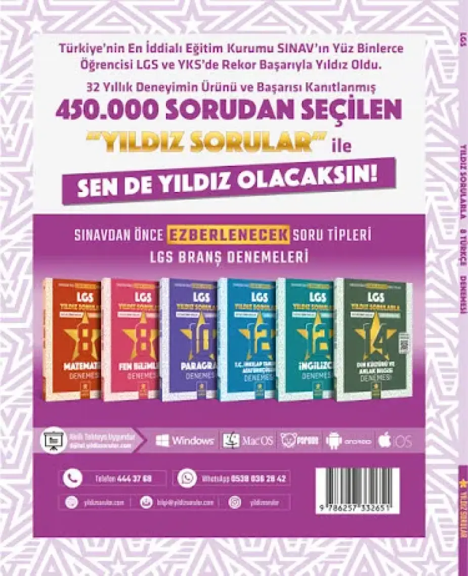 Yıldız Sorular 8. Sınıf Lgs Türkçe 8 Deneme