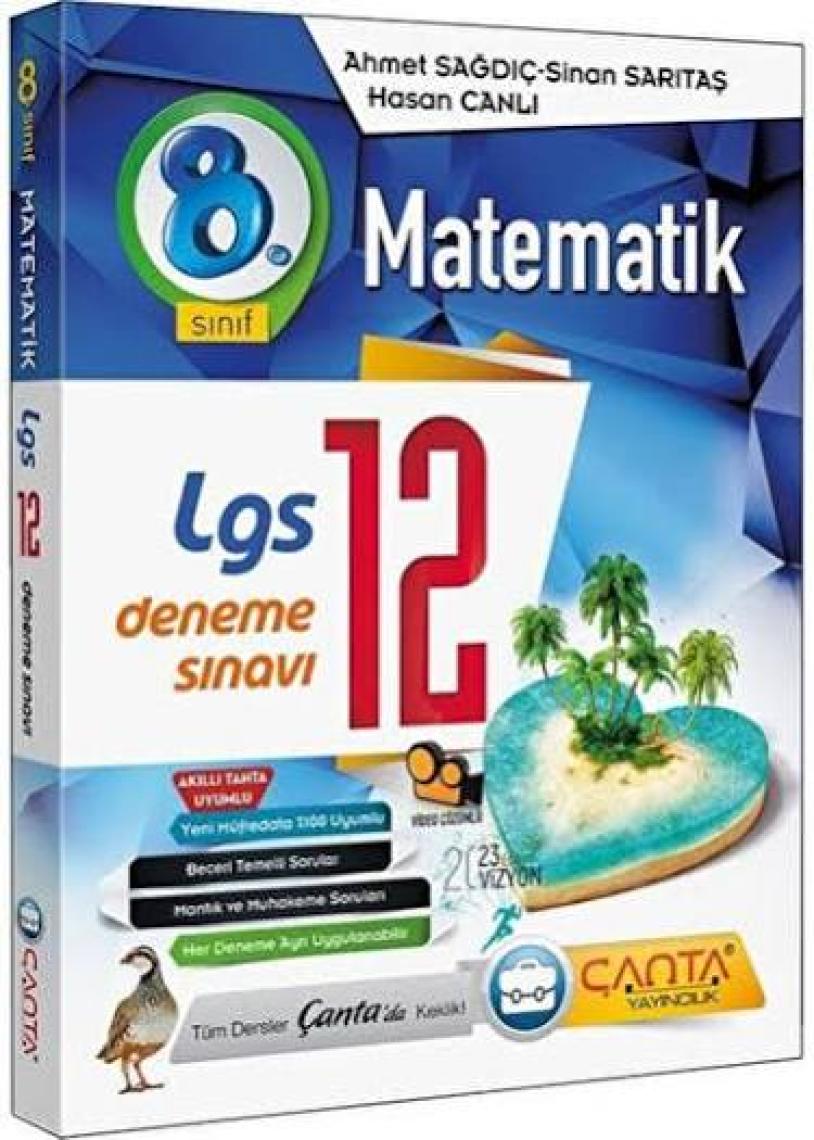Çanta Yayınları 8.Sınıf LGS Matematik 12 Deneme Sınavı