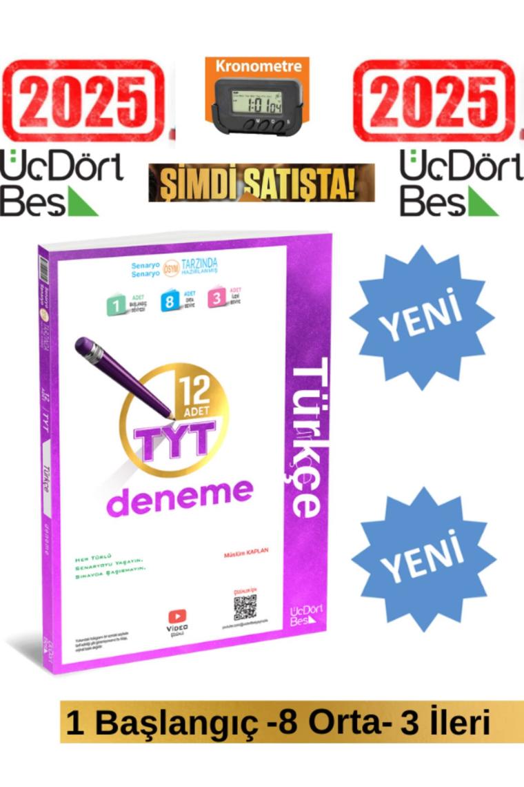 345-tyt Türkçe 12li Deneme 2025 Model Kronometre
