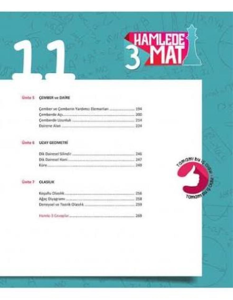 Tammat Yayıncılık 3 Hamlade Mat 11.Sınıf Matematik Konu Anlatan Soru Bankası