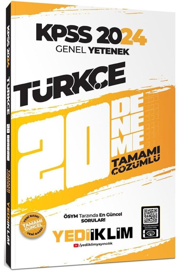 2024 Kpss Genel Yetenek Türkçe Tamamı Çözümlü 20 Deneme