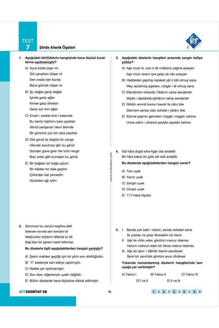 Gamze Hoca Türkçenin Matematiği Tüm Sınavlar İçin Edebiyat Soru Bankası