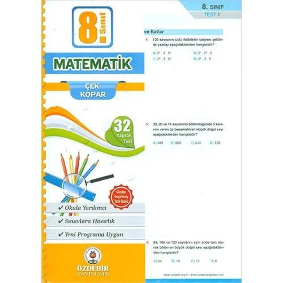 Özdebir Yayınları 8.Sınıf Matematik Çek Kopar Yaprak Test