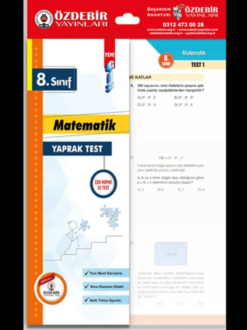Özdebir Yayınları 8.Sınıf Matematik Çek Kopar Yaprak Test