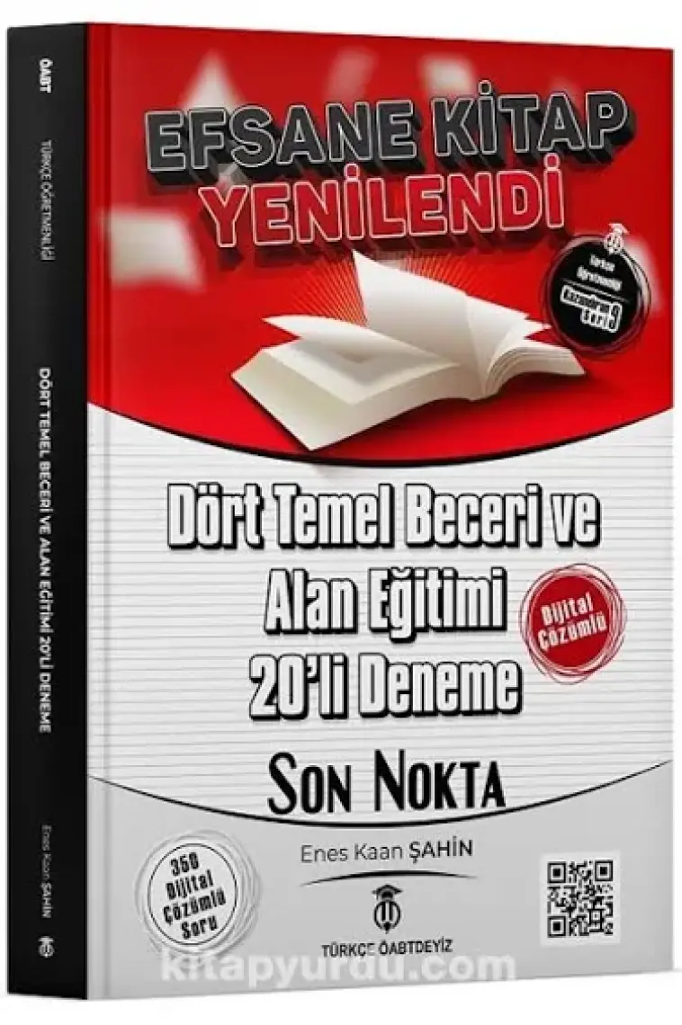 Türkçe Öabtdeyiz Öabt Türkçe Dört Temel Beceri Ve Alan Eğitimi 20 Deneme Dijital Çözümlü - Enes Kaan