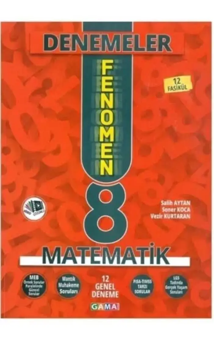 Gama Yayınları 8. Sınıf Fenomen Matematik Yeni Nesil 12 Genel Deneme 2020
