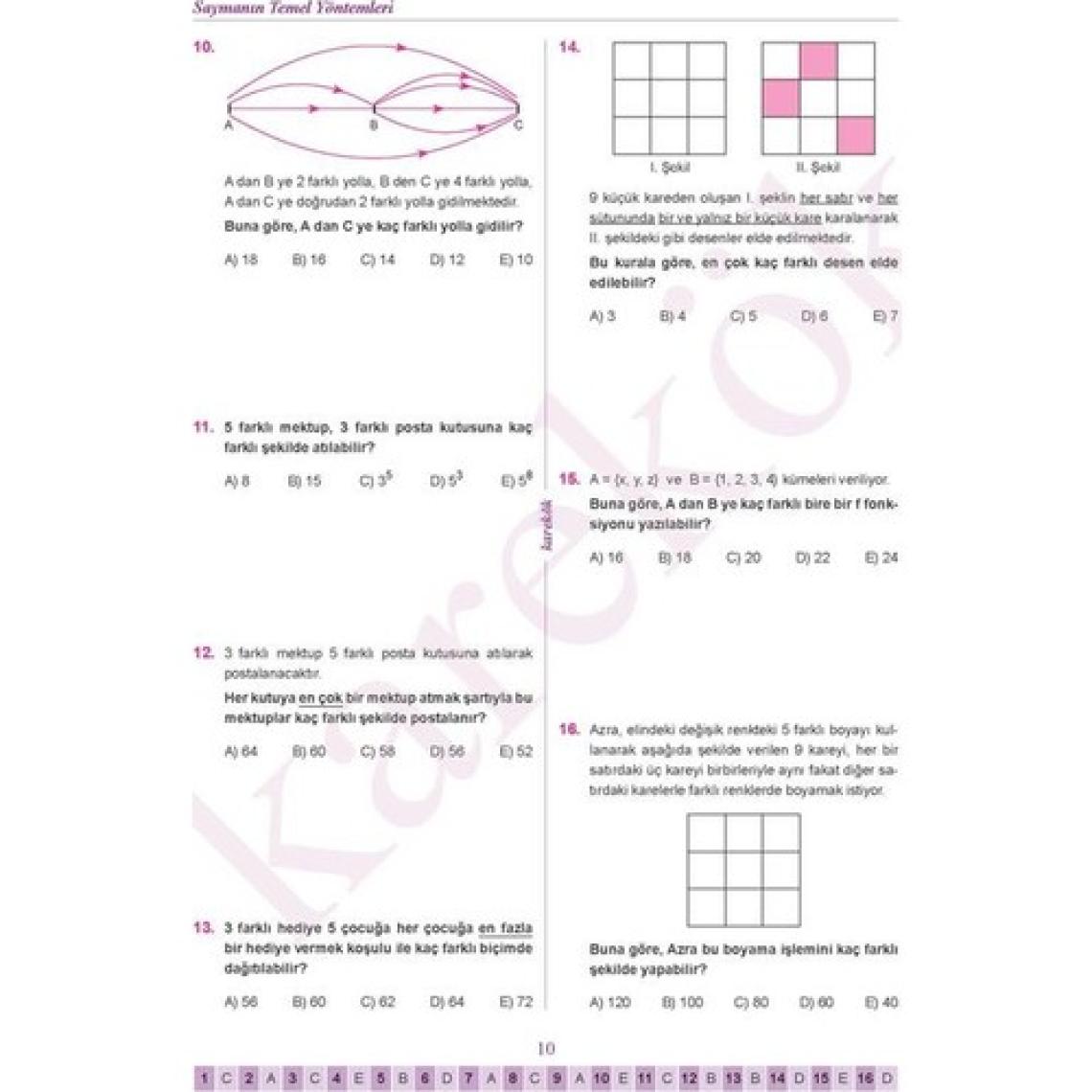 Karekök Yayıncılık 10. Sınıf Matematik Soru Bankası