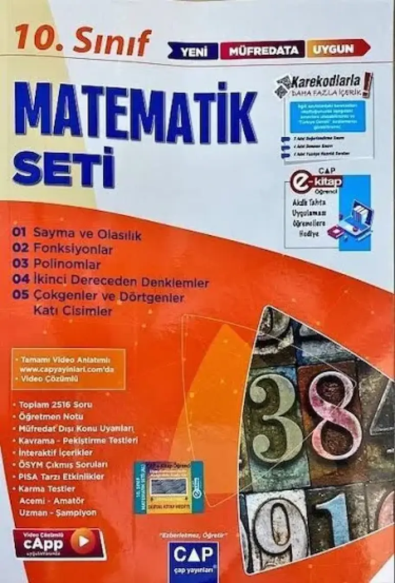 Çap Yayınları 10. Sınıf Anadolu Matematik Seti