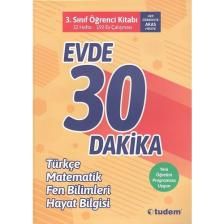 Tudem 3. Sınıf Evde 30 Dakika Türkçe Matematik Fen Bilimleri Hayat Bilgisi Soru Ev Çalışması Yeni 2019 Müfredat