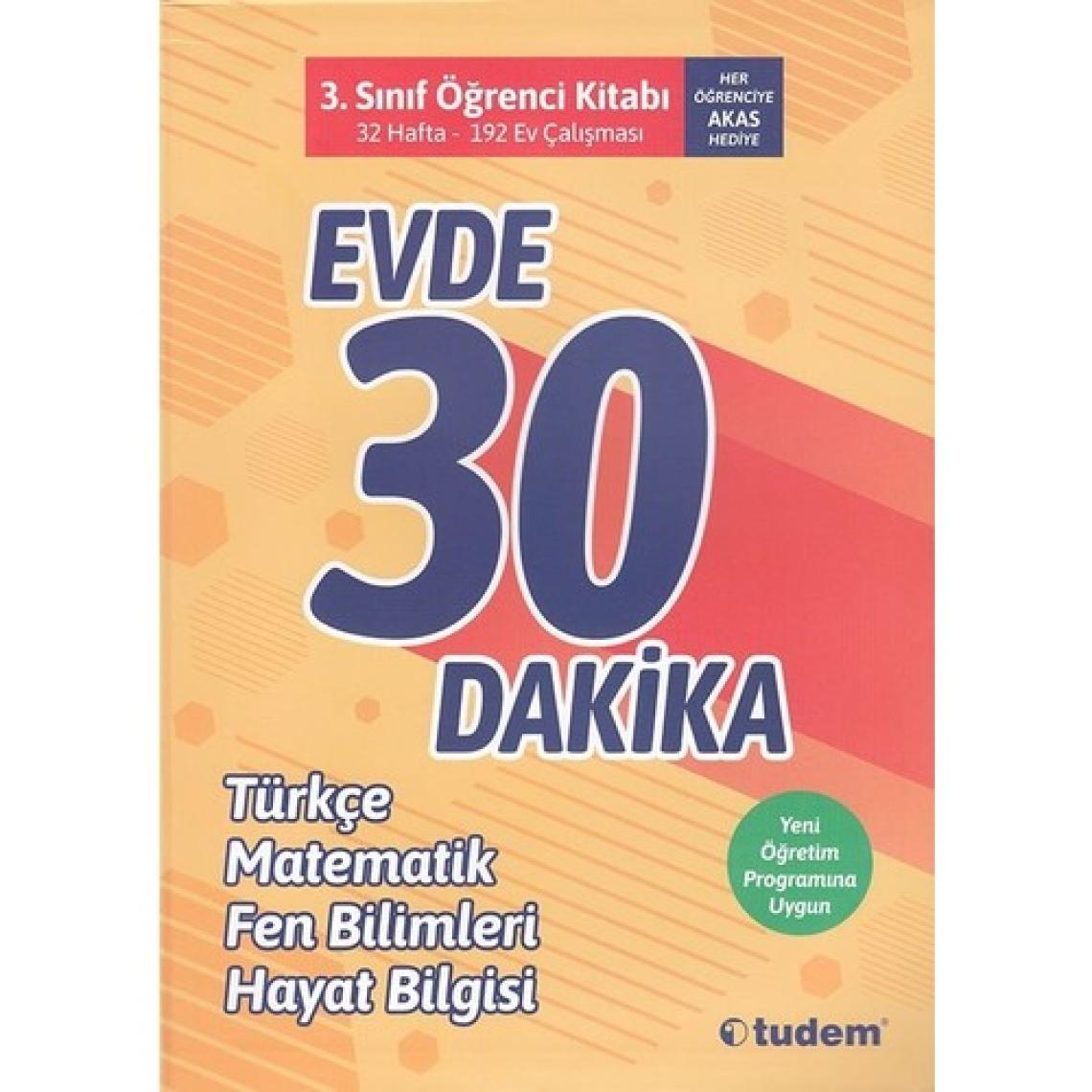 Tudem 3. Sınıf Evde 30 Dakika Türkçe Matematik Fen Bilimleri Hayat Bilgisi Soru Ev Çalışması Yeni 2019 Müfredat