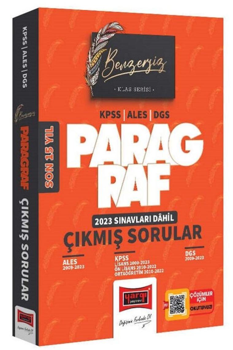 Yargı Kpss Ales Dgs Benzersiz Paragraf Çıkmış Sorular Son 15 Yıl Klas Serisi
