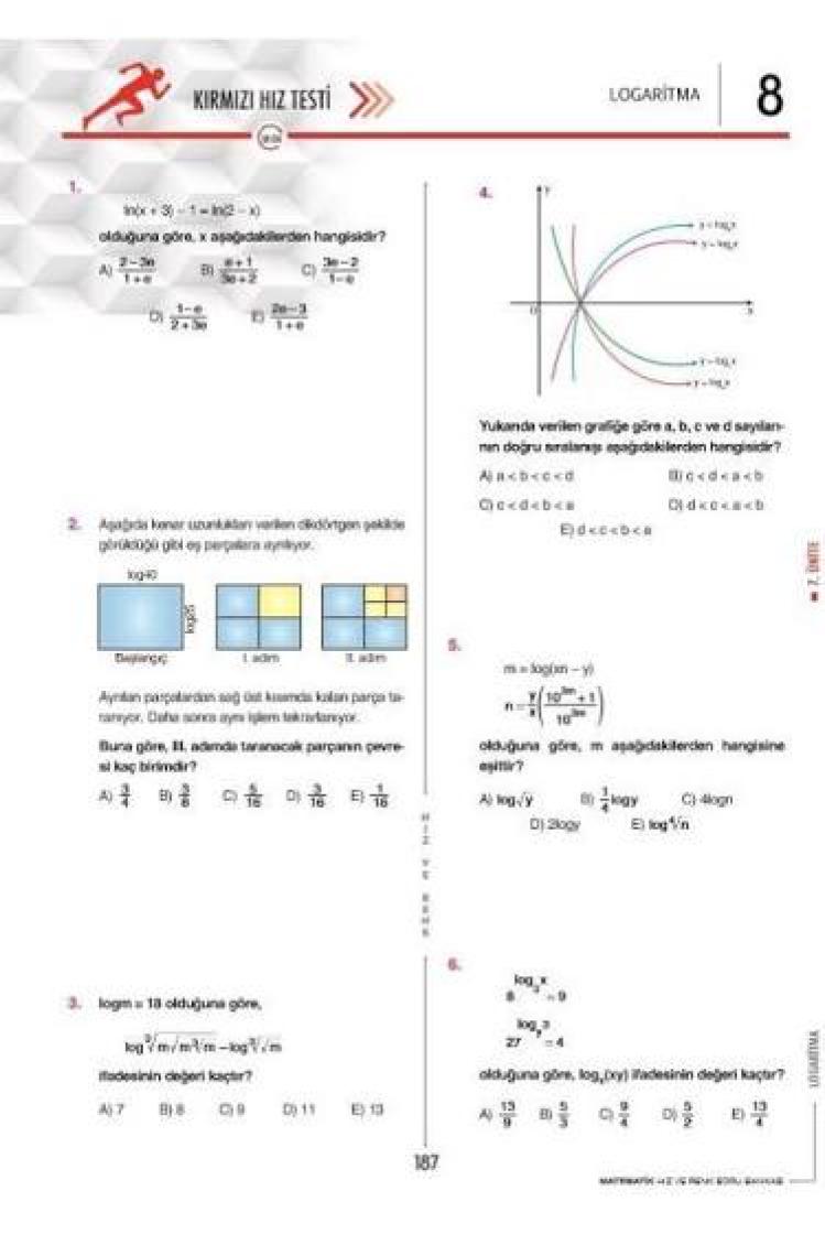 Hız ve Renk Yayınları AYT Matematik Soru Bankası