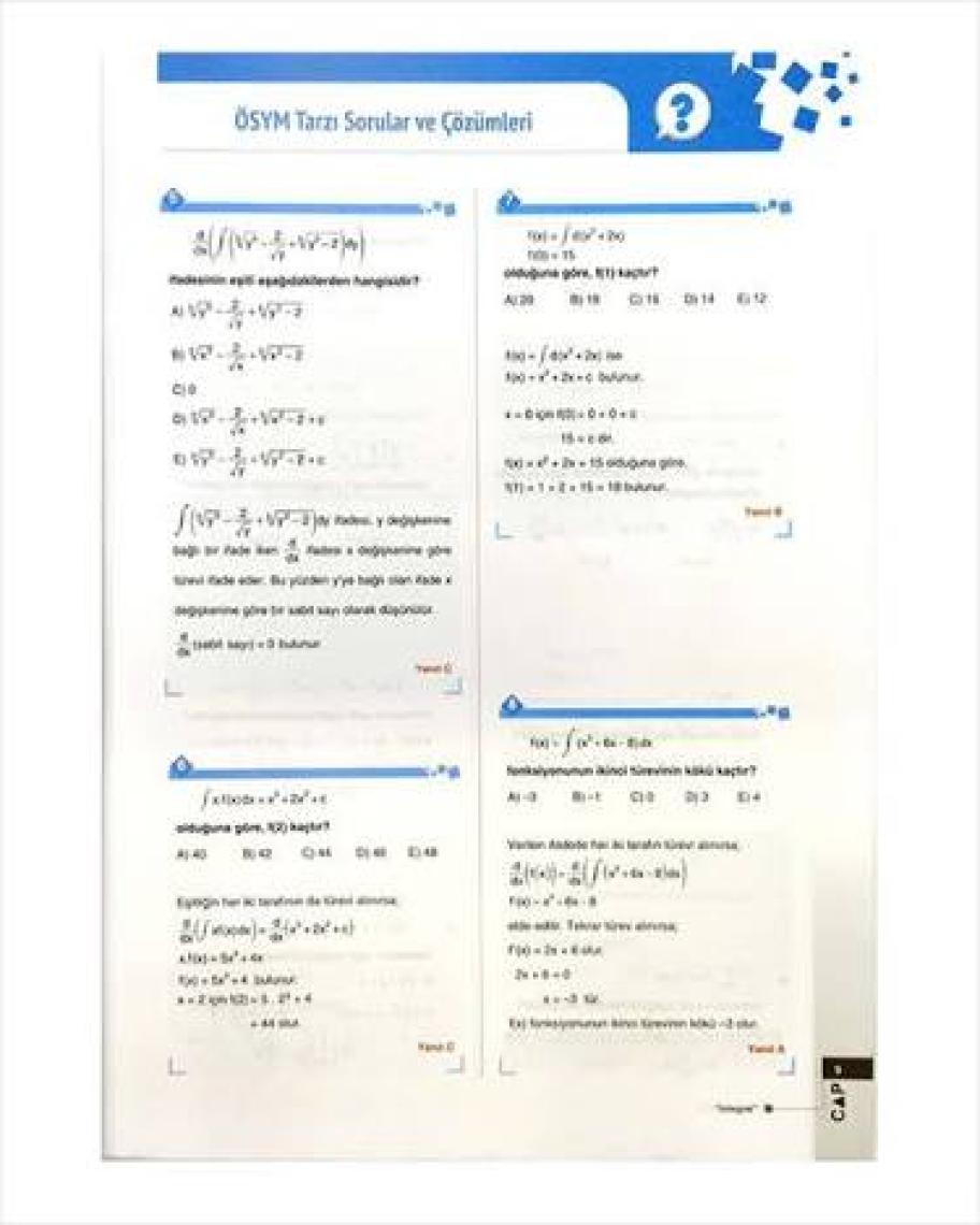 Çap Yayınları Matematik İntegral Konu Anlatımlı Soru Bankası - Oğuz Gümüş