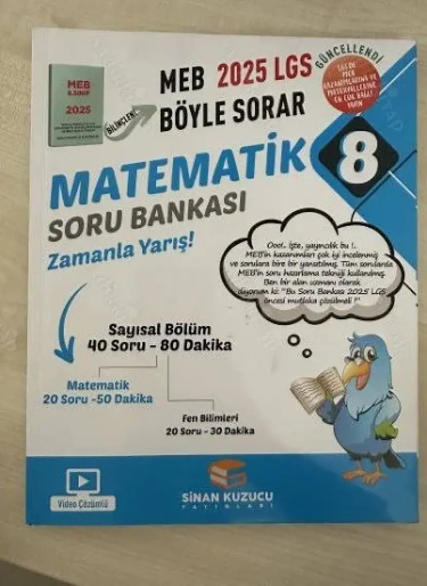 Sinan Kuzucu Yayınları LGS 2025 8. Sınıf Matematik Soru Bankası