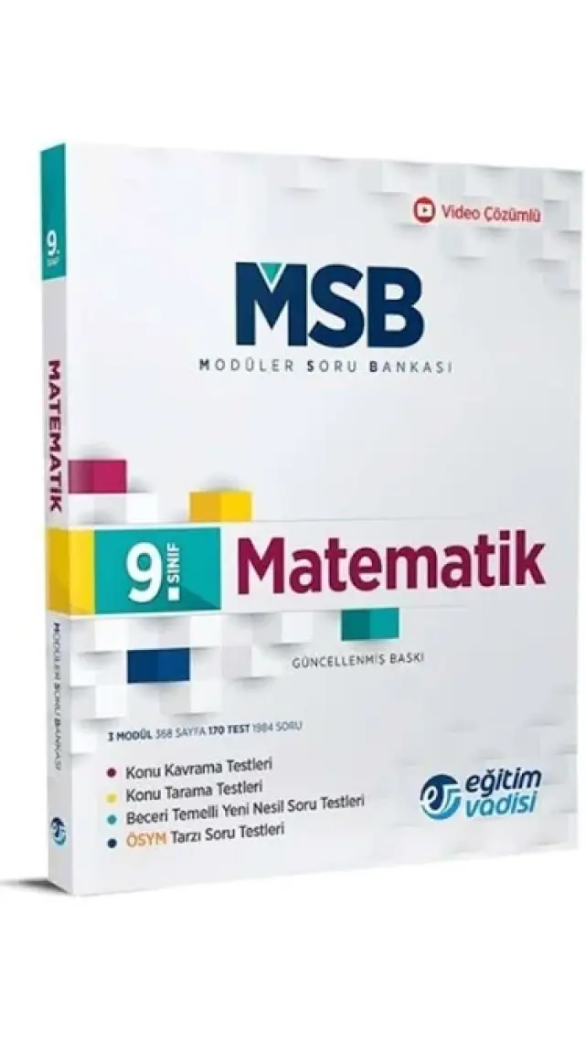 Eğitim Vadisi Yayınları 9.Sınıf Matematik Modüler Soru Bankası
