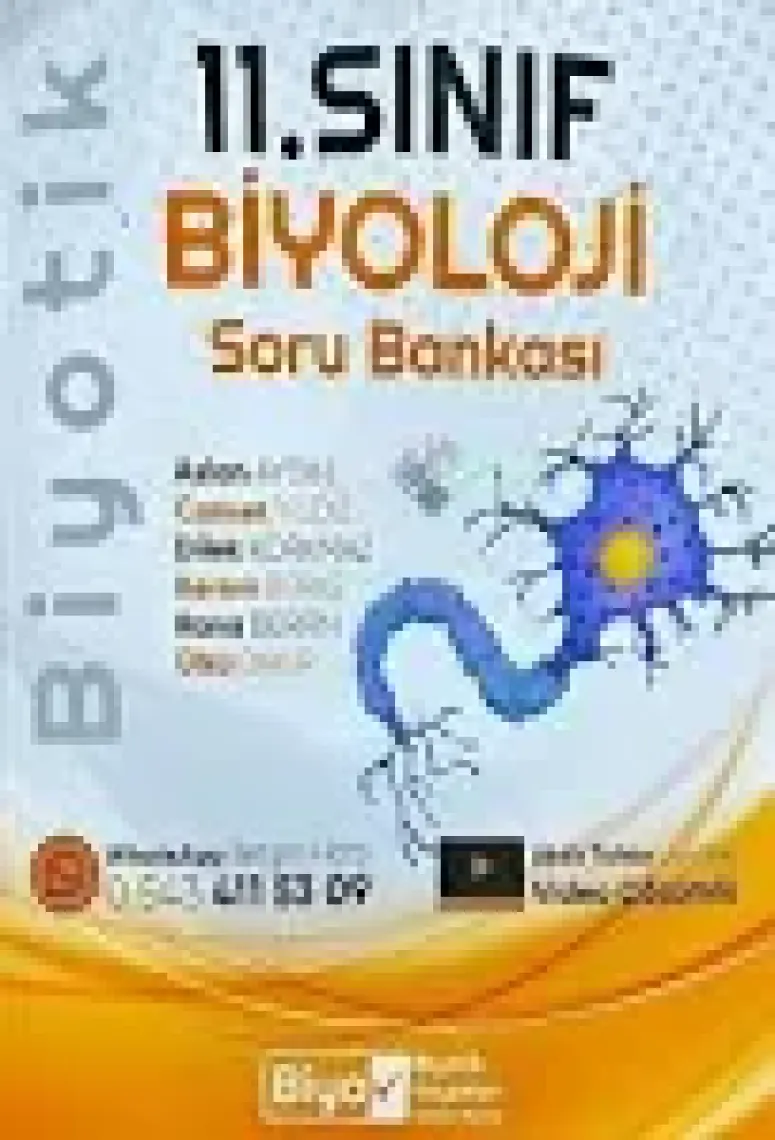 Biyotik Yayınları  11.Sınıf 2023 Biyoloji Soru Bankası Güncellenmiş Yeni Baskı