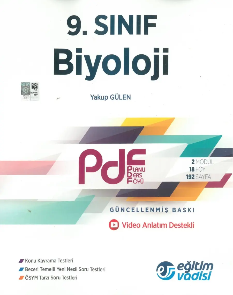 Eğitim Vadisi Yayınları 9.Sınıf Biyoloji PDF Video Anlatım Destekli